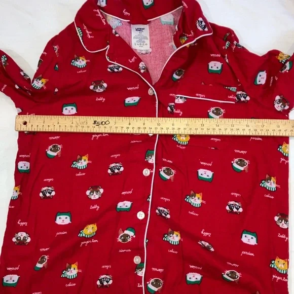 Lands' End festive cats women's XS (size 2-4) Pajama Top / Playful cats - Picture 11 of 16